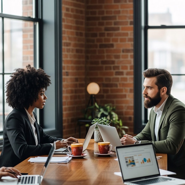 Professional financial consulting team reviewing business finance strategies